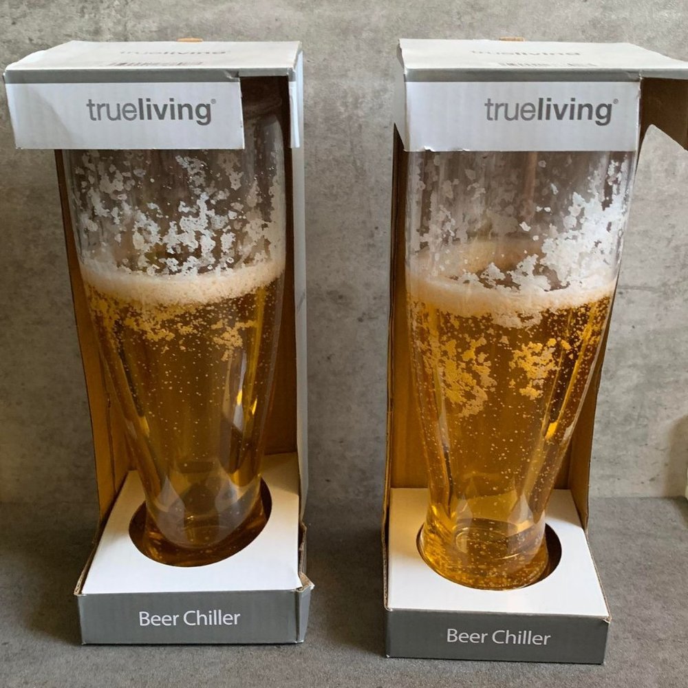 NIB 2 Beer Chiller Plastic Cups Tumblers
